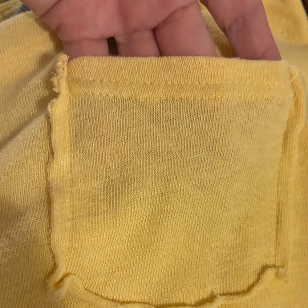 We The Free Yellow Cropped Long Sleeve Tee with Embroidered Sleeves - Picture 7 of 7